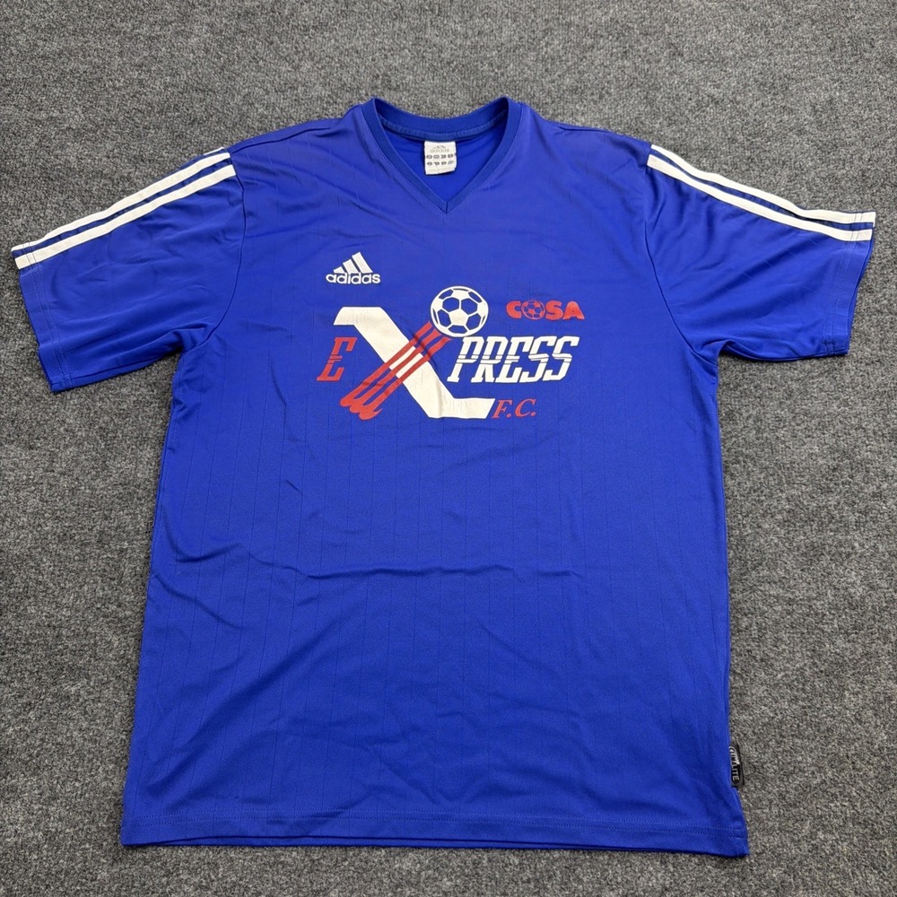 Vintage Adidas Men's Small Express FC Soccer Academy Jersey Blue COSA